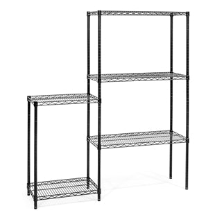Black 5-Tier Staggered Shelving