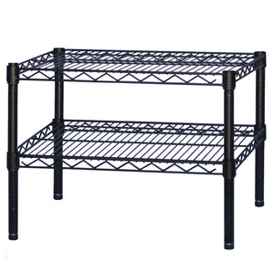 Black Wire Shelving w/ 2 Shelves - 12"d x 36"w x 14"h (SI-SB123614-2)