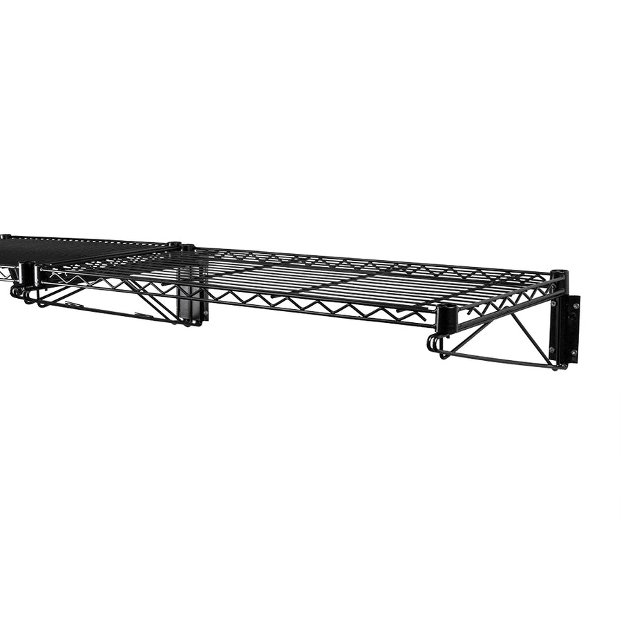 18"d Black Wall-Mounted Wire Shelf