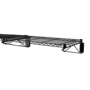 18"d Black Wall-Mounted Wire Shelf