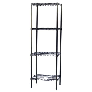 8"d x 72"h Black Wire Shelving w/ 4 Shelves