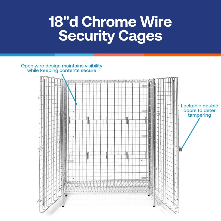 18"d Chrome Wire Security Cages