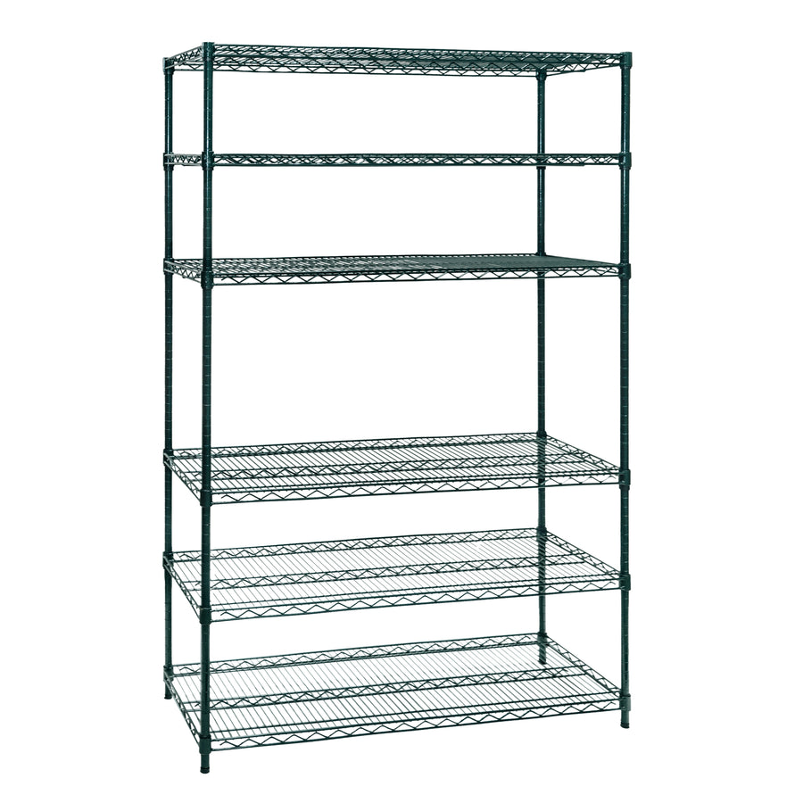 6-Tier Green Wire Shelving Unit