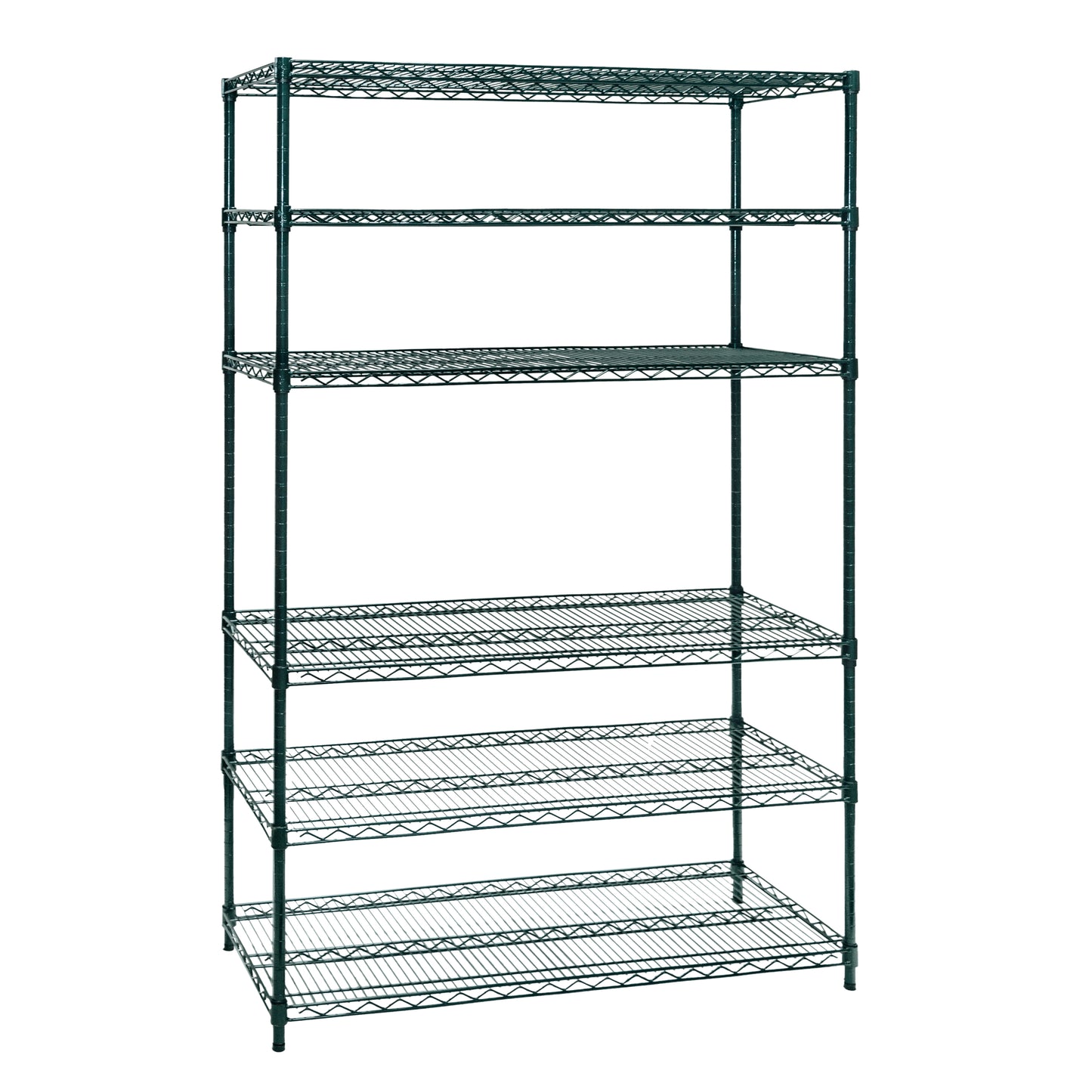 6-Tier Green Wire Shelving Unit