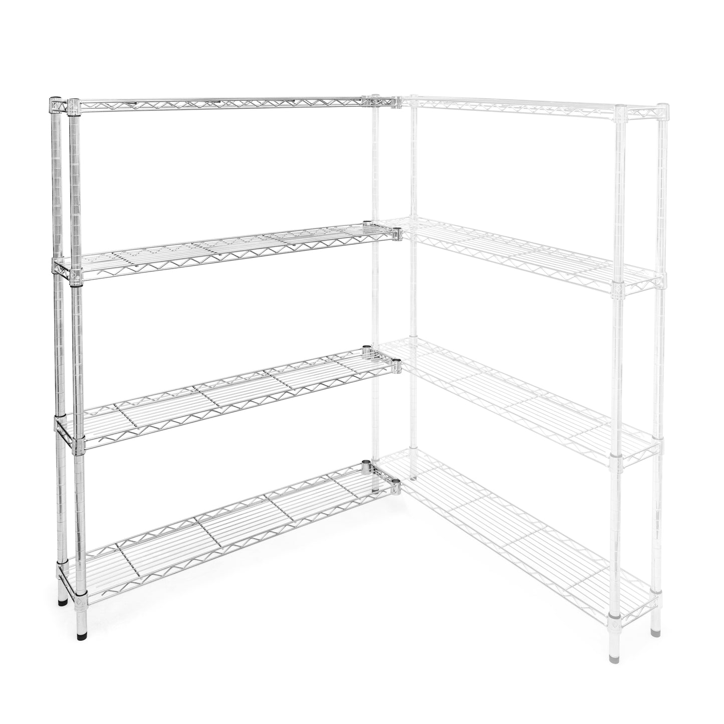 8"d x 42"w Wire Shelving Add-On Units w/ 4 Shelves