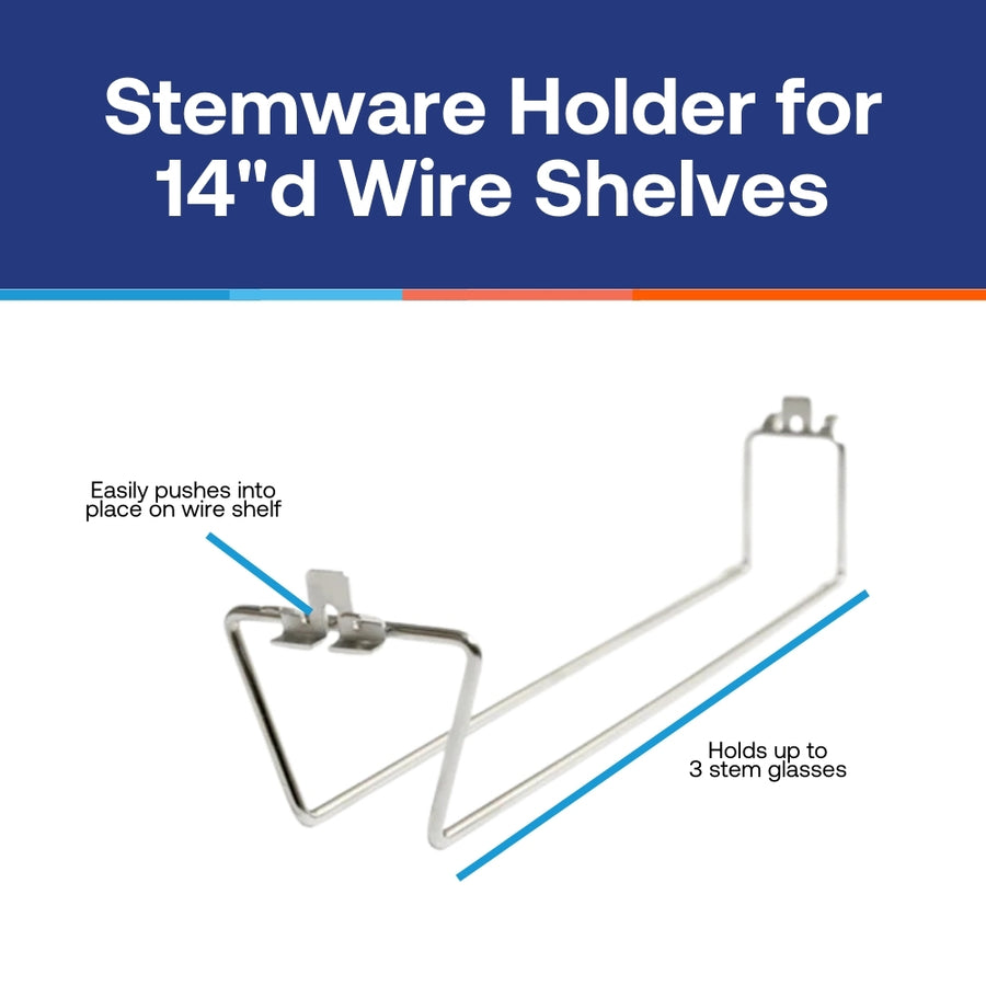Stemware Holder for 14"d Wire Shelves (SI-WBSGH14C)
