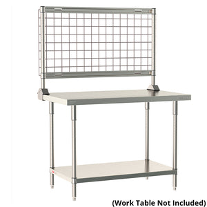 Metro TableWorx riser system featuring a gray epoxy-coated steel wire grid on work table; table not included.