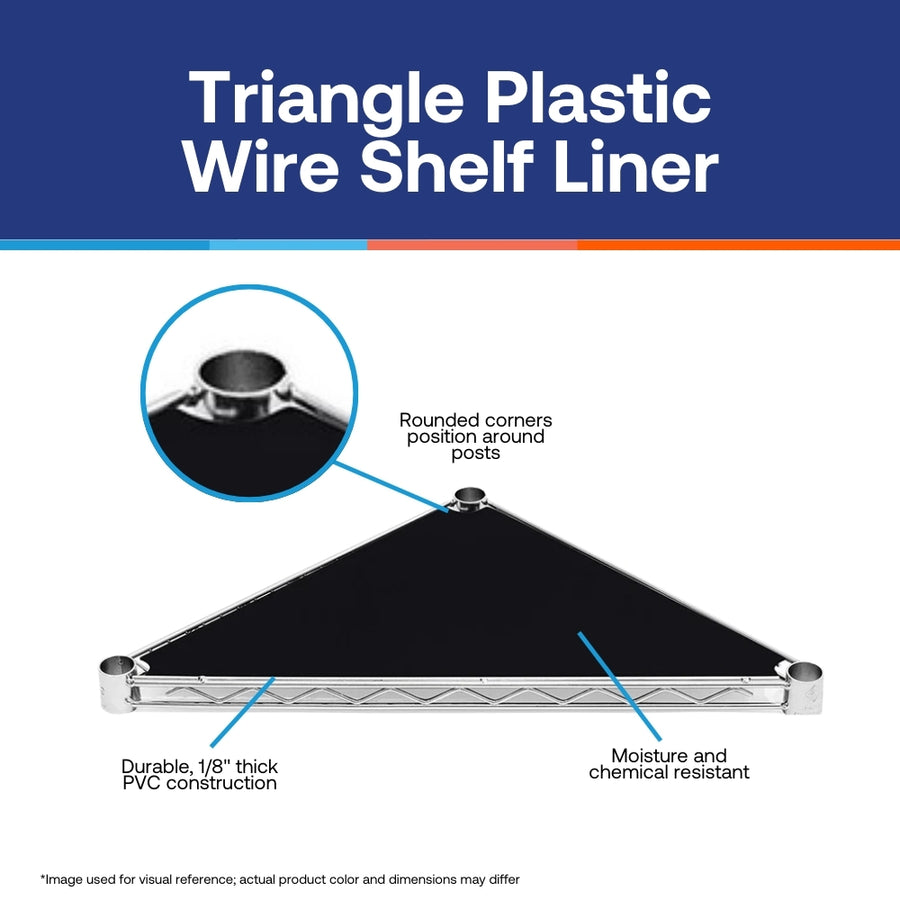 Triangle Plastic Wire Shelf Liners 2-Pack - Black, Dark Gray, White
