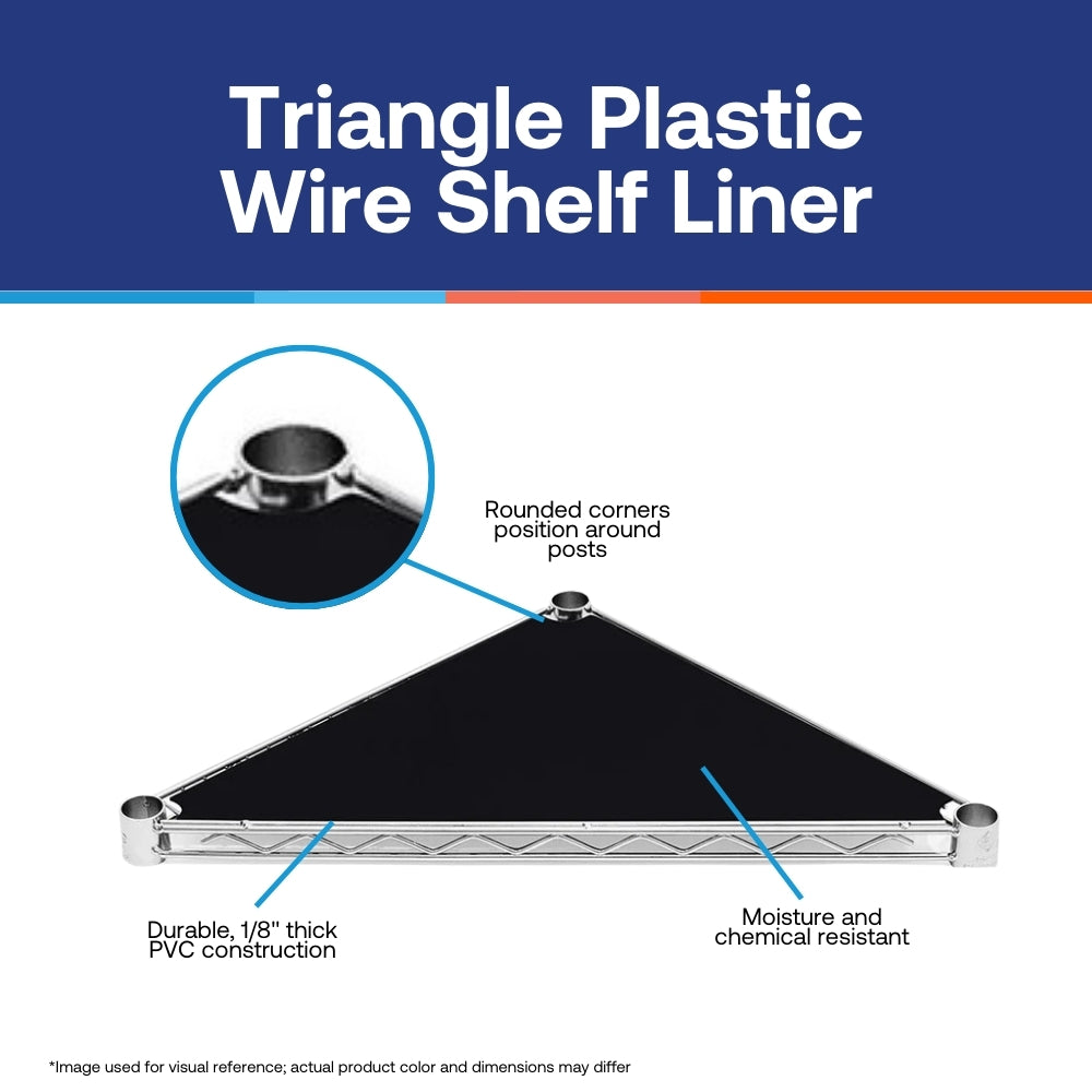 Triangle Plastic Wire Shelf Liners 2-Pack - Black, Dark Gray, White