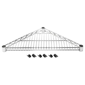 Chrome Triangle Corner Wire Shelves with Shelf Clips