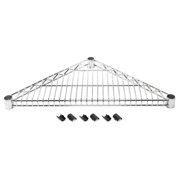Chrome Triangle Corner Wire Shelves with Shelf Clips