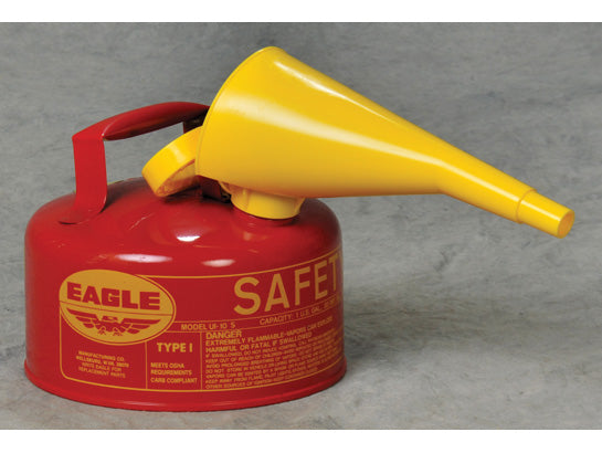 Eagle Justrite Safety Group 1 Gallon Steel Safety Can for Flammables, Type I, Flame Arrester, Funnel, Red (UI10FS)