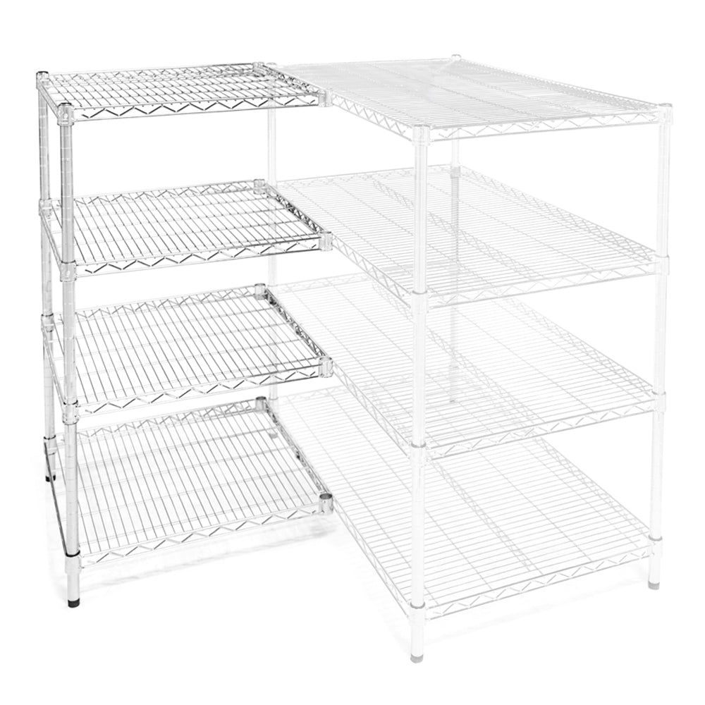 Chrome Wire Shelving Add-On with 4 Shelves - 30"d x 36"w x 72"h (WS303672-A)