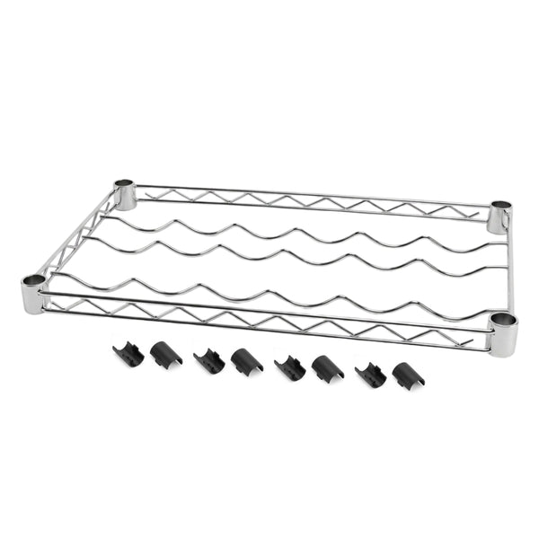 14"d Chrome Wine Rack Wire Shelves with Shelf Clips