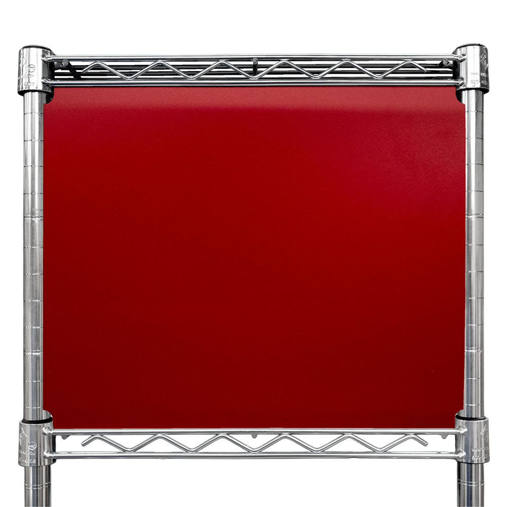 White panel on chrome rack