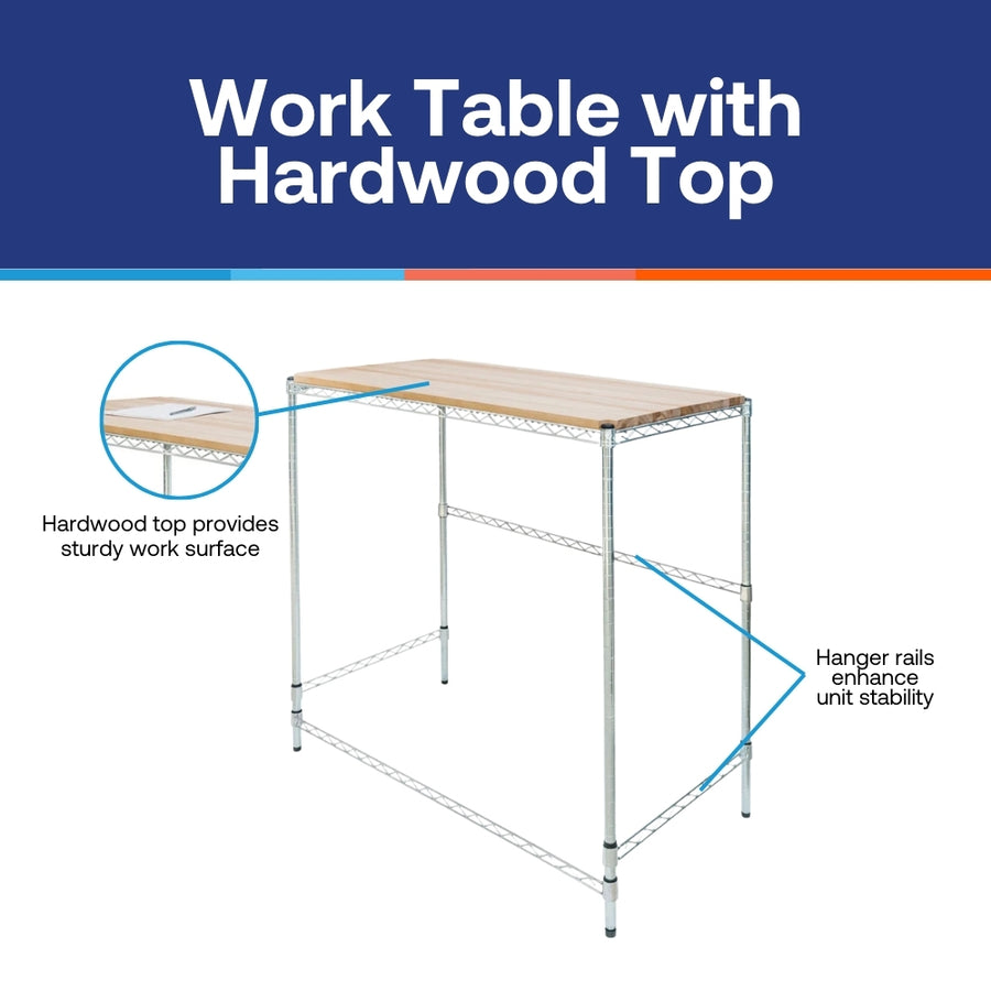 Work Table with Hardwood Top