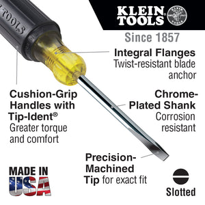 Klein 1/4-Inch Keystone Screwdriver, 4-Inch Square Shank (600-4)