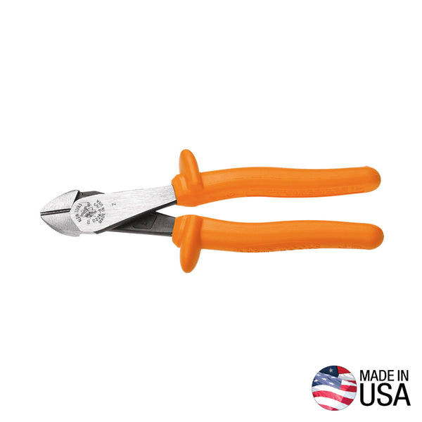 Klein Diagonal Cutting Pliers, Insulated, High Leverage, 8-Inch (D228INS)