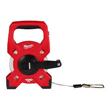 Milwaukee 100-foot open reel long tape measure 48-22-5201 red