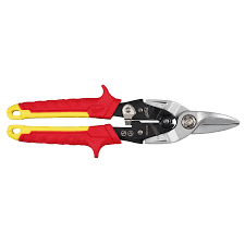 Milwaukee straight cutting aviation snips 48-22-4560 red handle metal shears