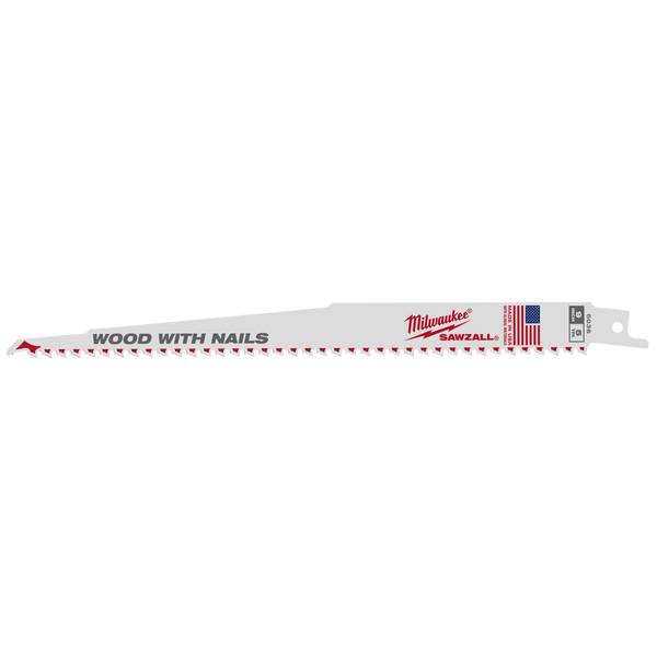 Milwaukee 9" 5 TPI SAWZALL Blade for Wood with Nails (5 PK) (48-00-5036)