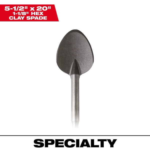 Milwaukee 1-1/8" Hex Demo 20" Clay Spade (48-62-4030)