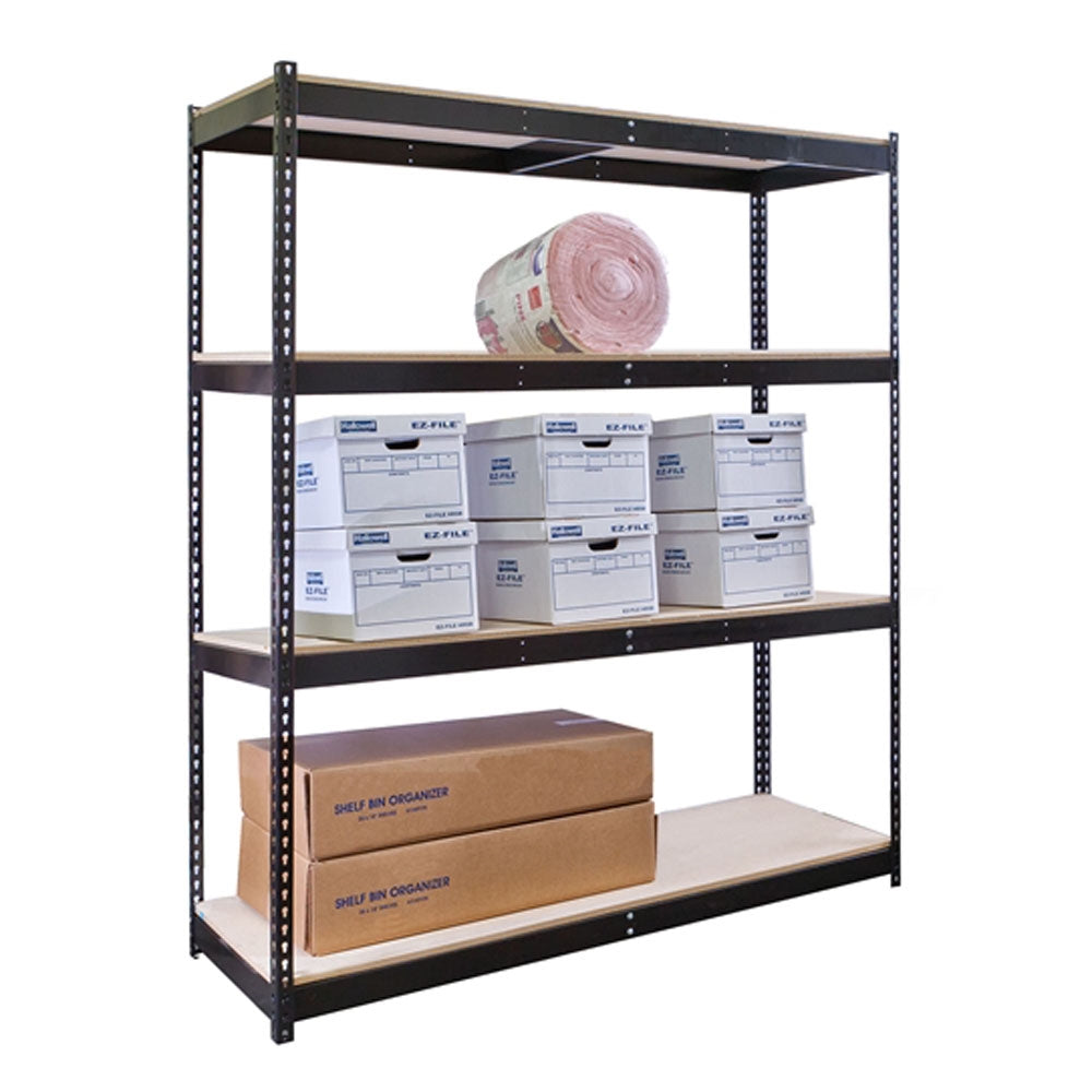 36"d 4-Shelf Heavy-Duty Boltless Shelving Starter Units - Black