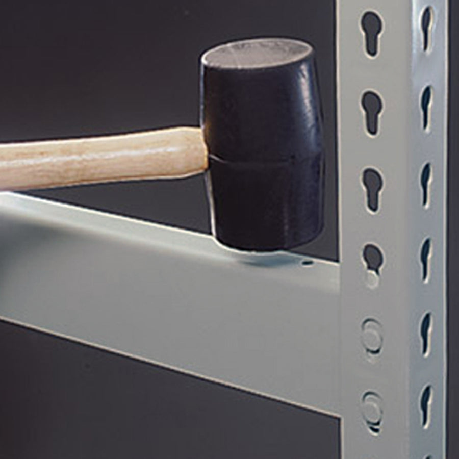 rivet shelving beam installation rubber mallet
