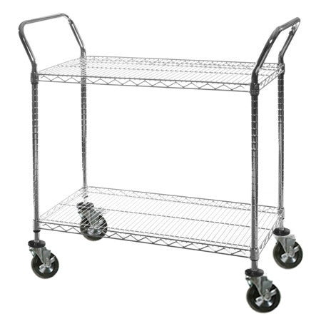 2-Shelf Chrome Wire Utility Carts - 24