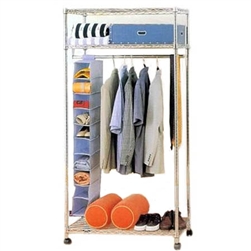 Wire Shelving Mobile Wardrobe Units by Shelving Inc.